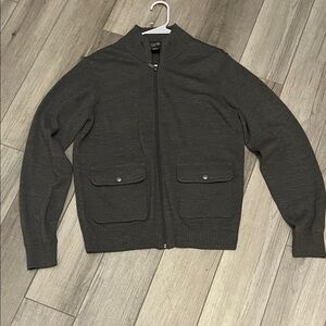 Michael Kors Charcoal Zip-Up Sweater